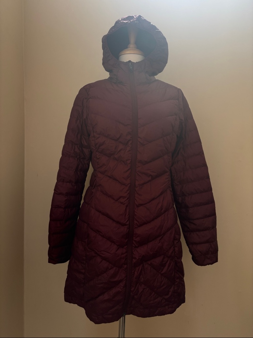 Lole Packable Ultralight Down Jacket - Deep Maroon in Bag